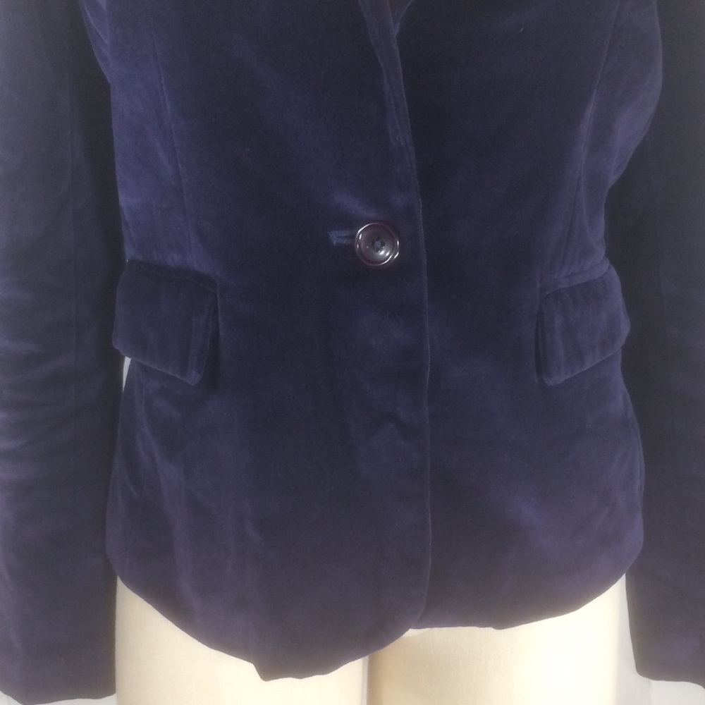 Robert Graham Velour Jacket Blazer Blue Sz 6 Women - Picture 2 of 8